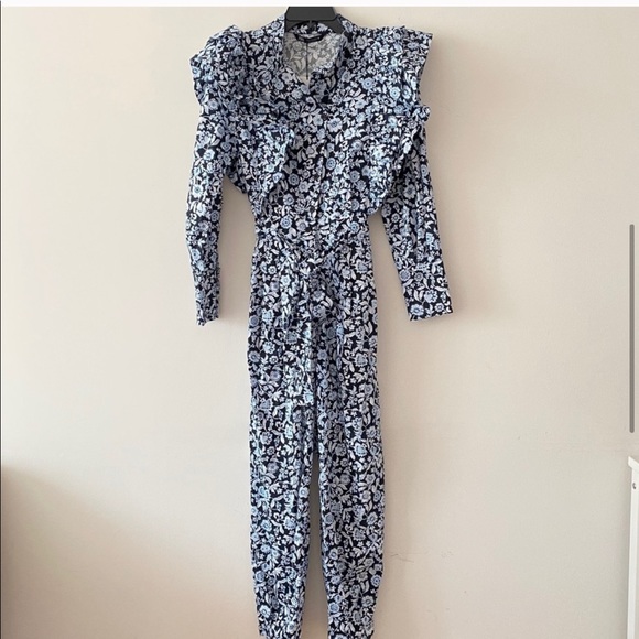 NWT Zara Print Poplin Jumpsuit size XS - Picture 5 of 7